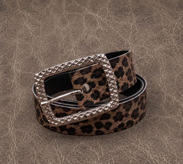 Cinto Hebilla Cuadrada Animal Print