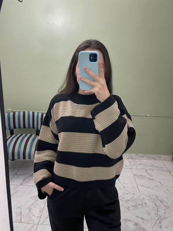Sweater Rayado Manga Oxford