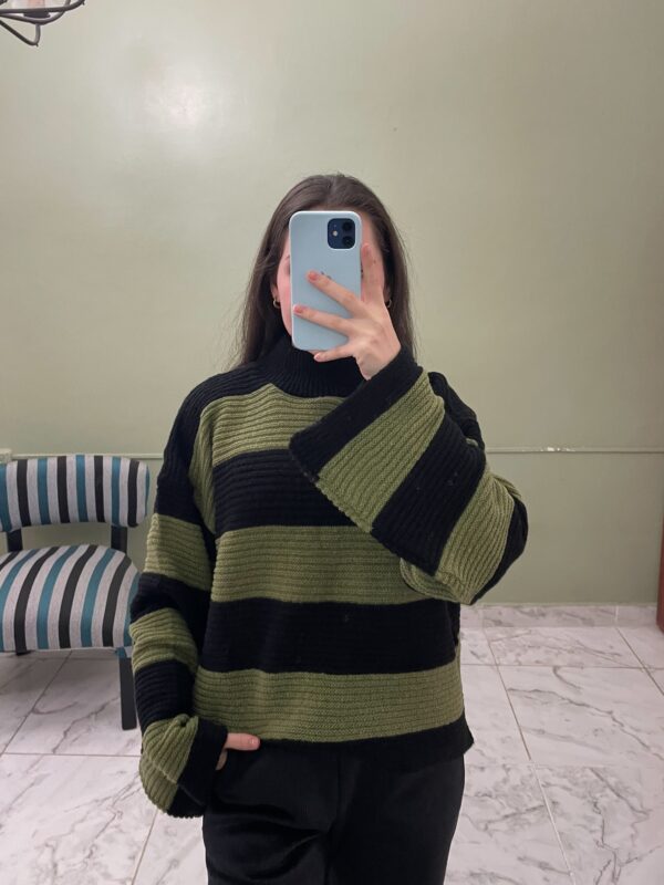 Sweater Rayado Manga Oxford