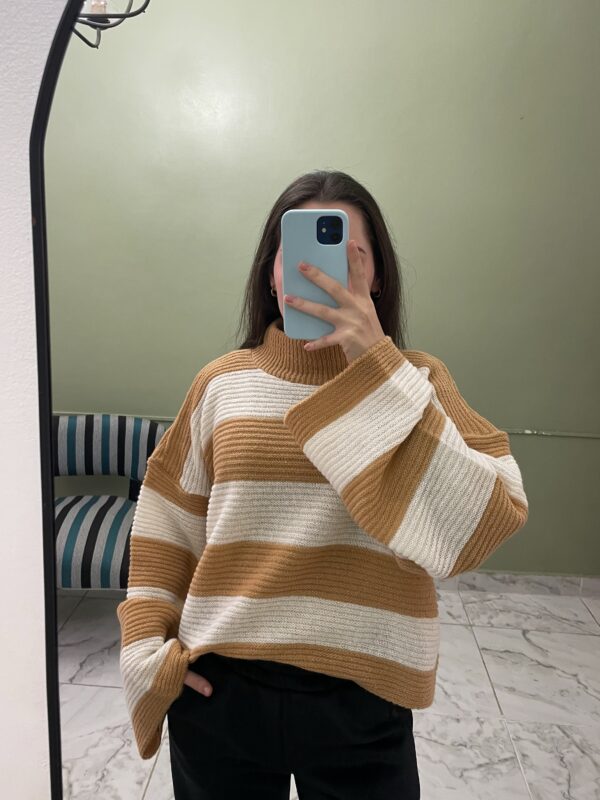 Sweater Rayado Manga Oxford