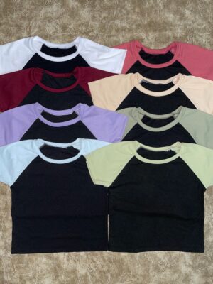 Remera Combinada Negro