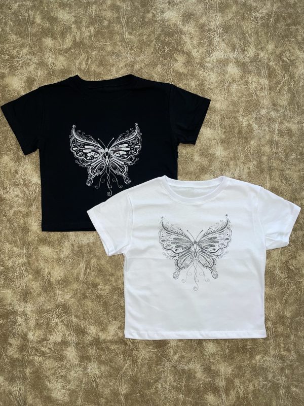 Baby Tee Mariposa Strass