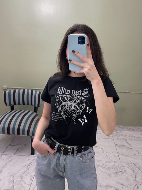 Baby Tee Araña Strass