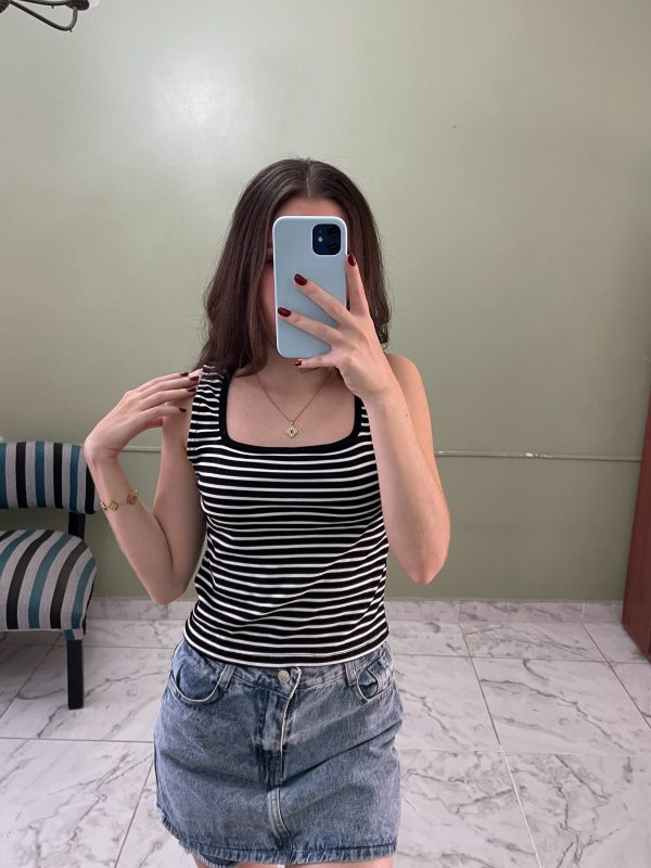 Musculosa Rayada Escote Cuadrado